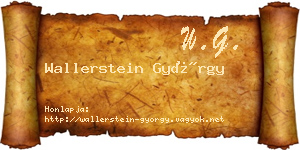 Wallerstein György névjegykártya
